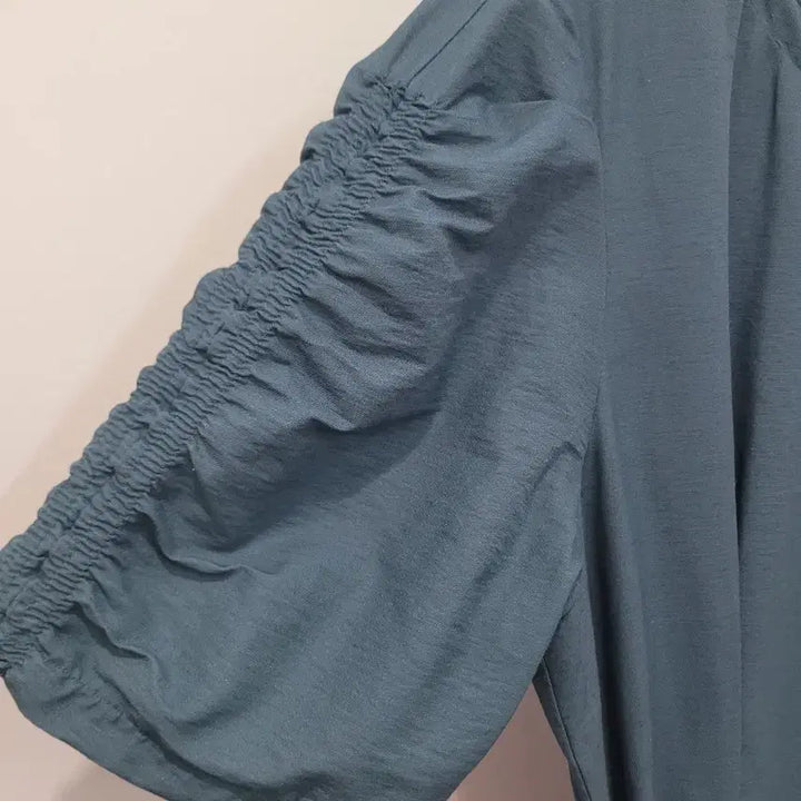 [BUNJANG] jj-ro Teal Shirred Linen Summer Dress / jj-ro 청록색 셔링 여름 린넨 원피스 55사이즈