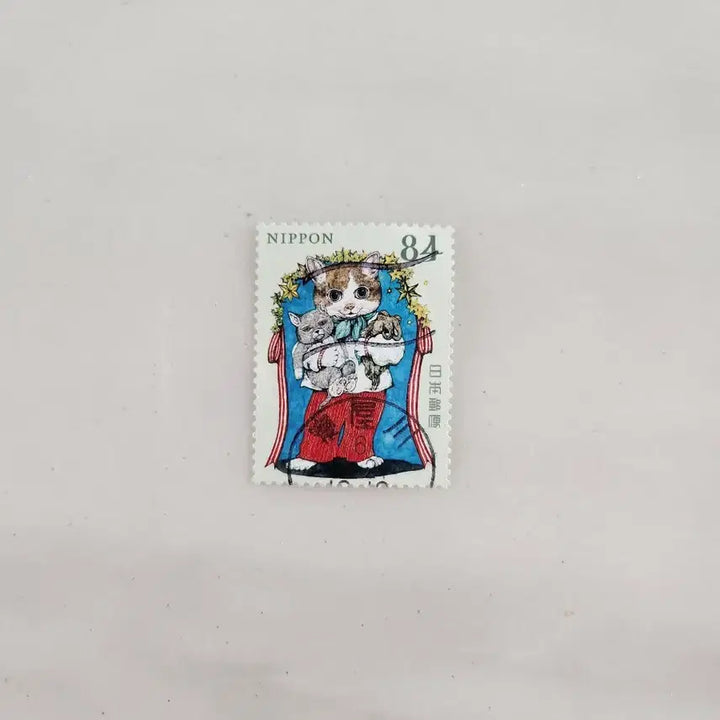 [BUNJANG] Yuko Higuchi Vintage Cat Stamp / 히구치 유코 빈티지 고양이 우표(개당 가격)
