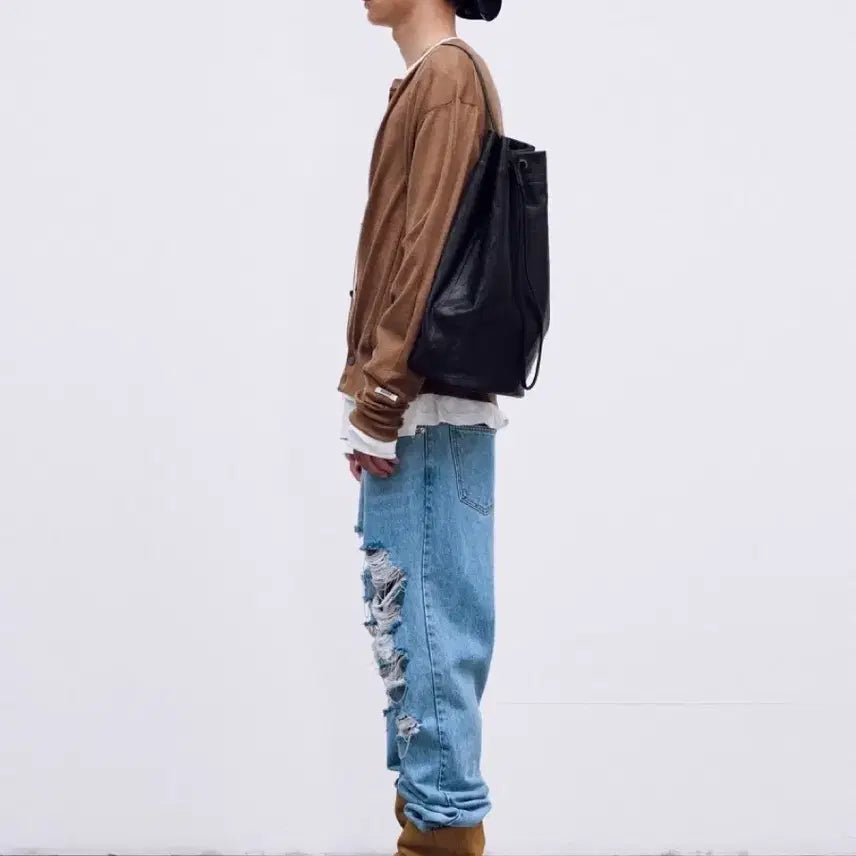 [BUNJANG] RECTO Jacquard Patch Sheer Cardigan / [새상품] 렉토 자카드 패치 시어 가디건