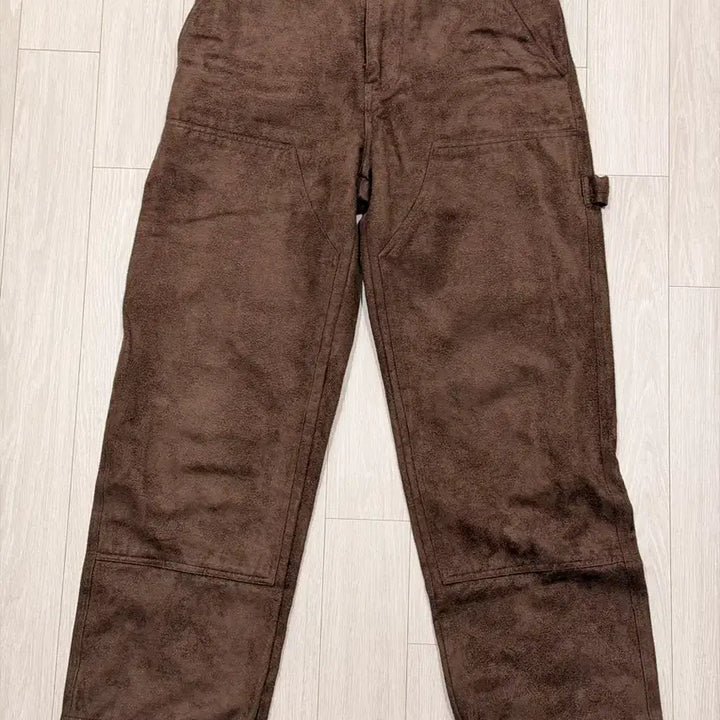[BUNJANG] Birthday Suit Cotton Suede Double Knee Pants Brown / 벌스데이수트 코튼 스웨이드 더블니 팬츠 브라운