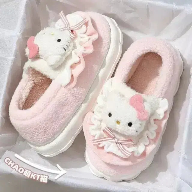 [BUNJANG] Sanrio Hello Kitty Plush Slippers (New) / (새상품) 키티 털 인형 거실화 실내화 신발 슬리퍼