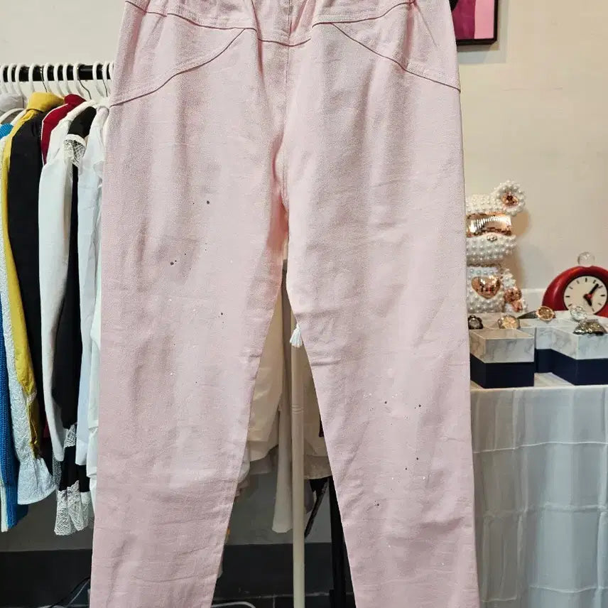 [BUNJANG] Pink Damage String Punching Pants / 핑크 데미지 스트링 펀칭 팬츠