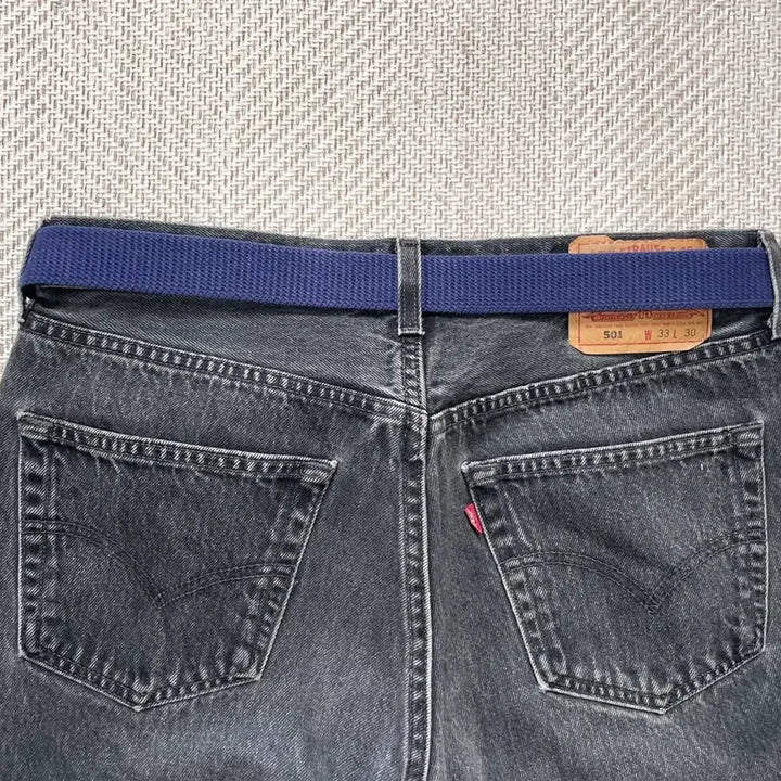 [BUNJANG] Vintage Silver Buckle Webbing Belt / 빈티지 실버버클 웨빙 빌트