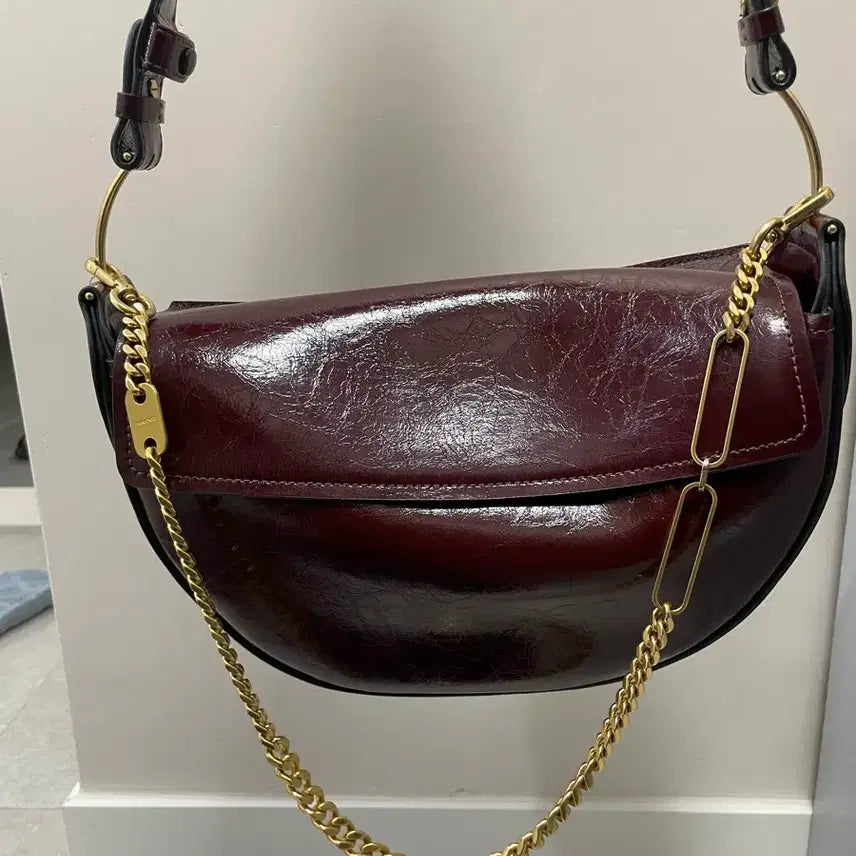 [BUNJANG] Loeuvre Sac De Bateau Medium Wine Shoulder Bag / 루에브르 가방 삭 드 바토 미디엄 와인