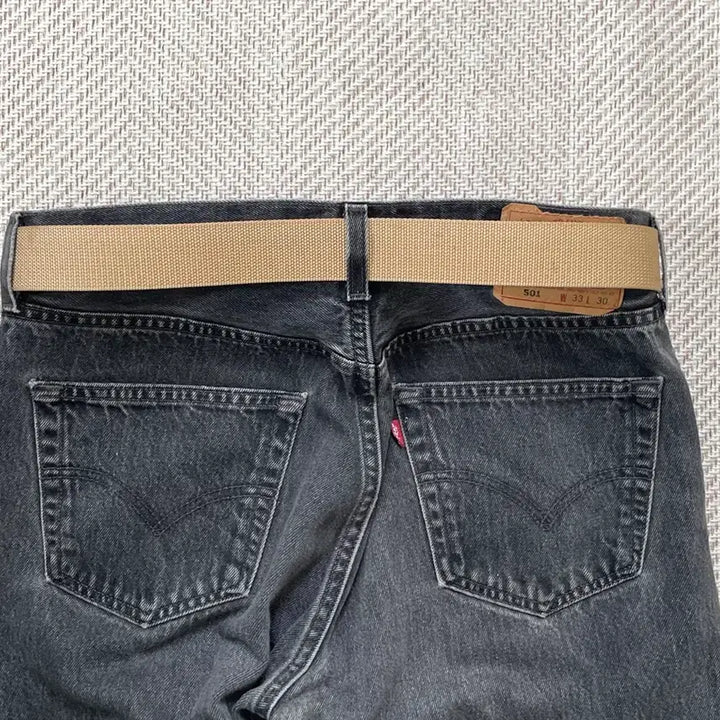 [BUNJANG] Vintage Eyelet Silver Buckle Webbing Belt / 빈티지 아일렛 실버버클 웨빙 벨트