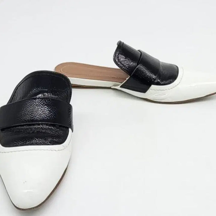 [BUNJANG] Marni Genuine Leather Mules Slippers White/Black 230 / 마르니 정품 블랙/화이트 가죽 슬리퍼 뮬230