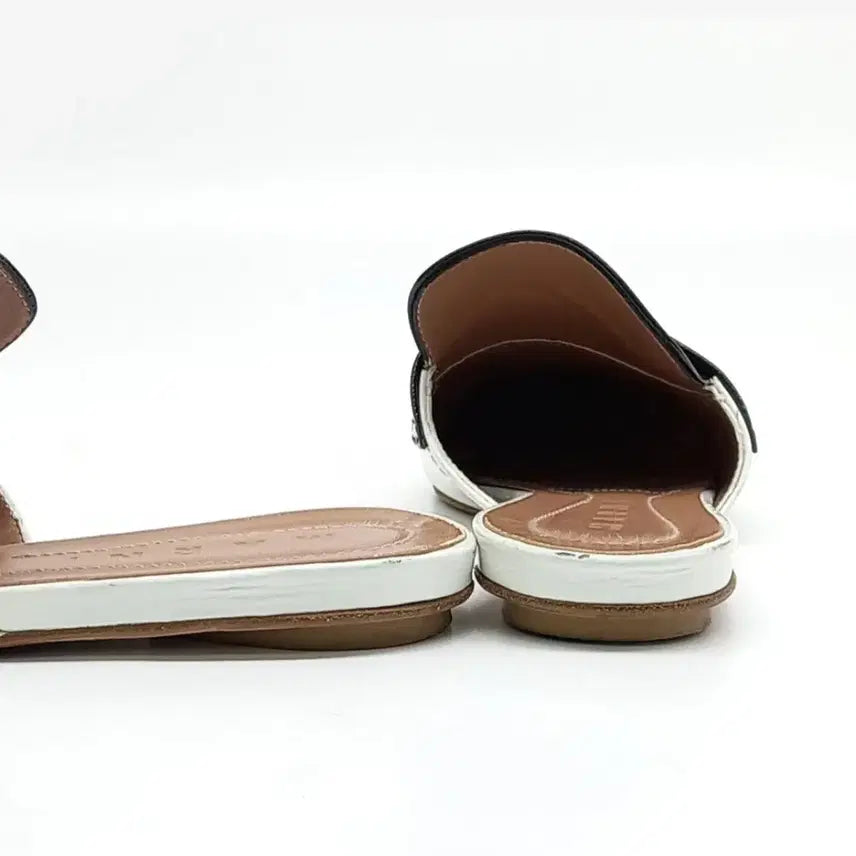 [BUNJANG] Marni Genuine Leather Mules Slippers White/Black 230 / 마르니 정품 블랙/화이트 가죽 슬리퍼 뮬230