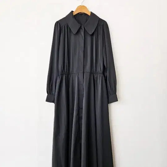 [BUNJANG] Black Chiffon Long Dress / 블랙 쉬폰 롱 원피스