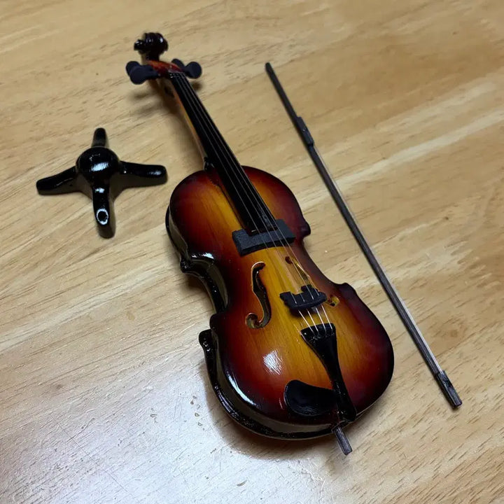 [BUNJANG] 18cm Wooden Violin Model with Bow and Stand / 바이올린 악기 나무 모형 18cm