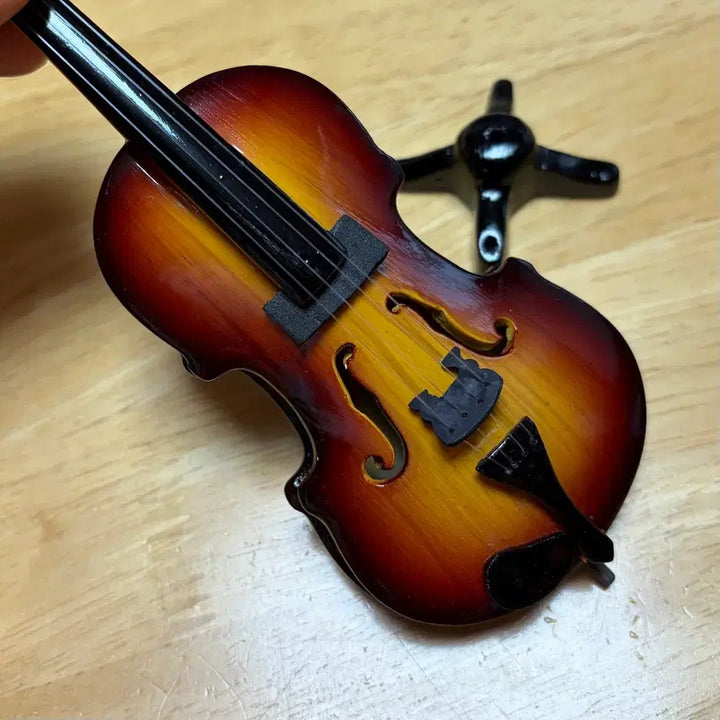 [BUNJANG] 18cm Wooden Violin Model with Bow and Stand / 바이올린 악기 나무 모형 18cm