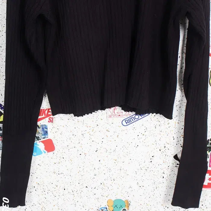 [BUNJANG] Zara Point Black Ribbed Knit Top (Women&