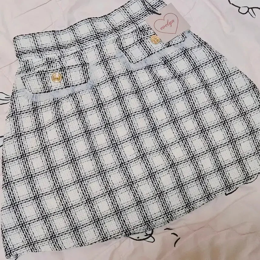 [BUNJANG] Evelyn Frill Tweed Skirt / evelyn 에블린 프릴 트위드 스커트