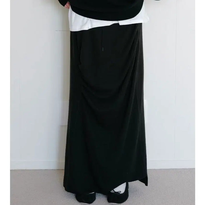 [BUNJANG] Repose Shirring Maxi Skirt Black / 리포스 셔링 맥시스커트 검정롱치마