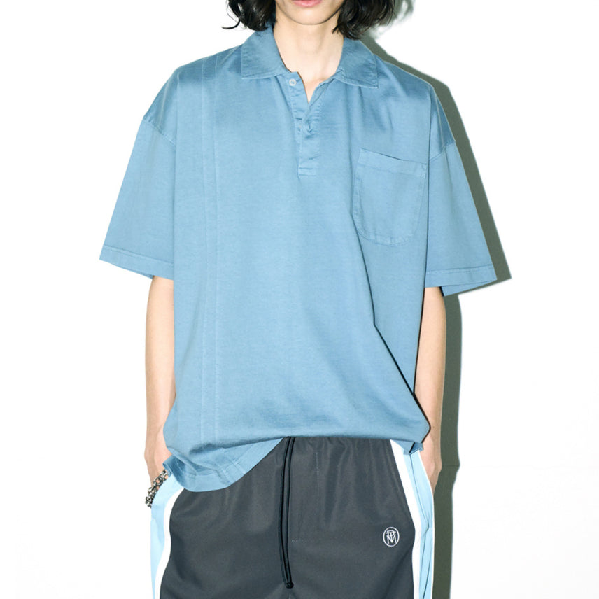 [BUNJANG] Partimento Oversized Pigment Polo Shirt Blue / 새) 파르티멘토 오버핏 피그먼트 폴로 셔츠 블루 M, L 미개봉 새상품