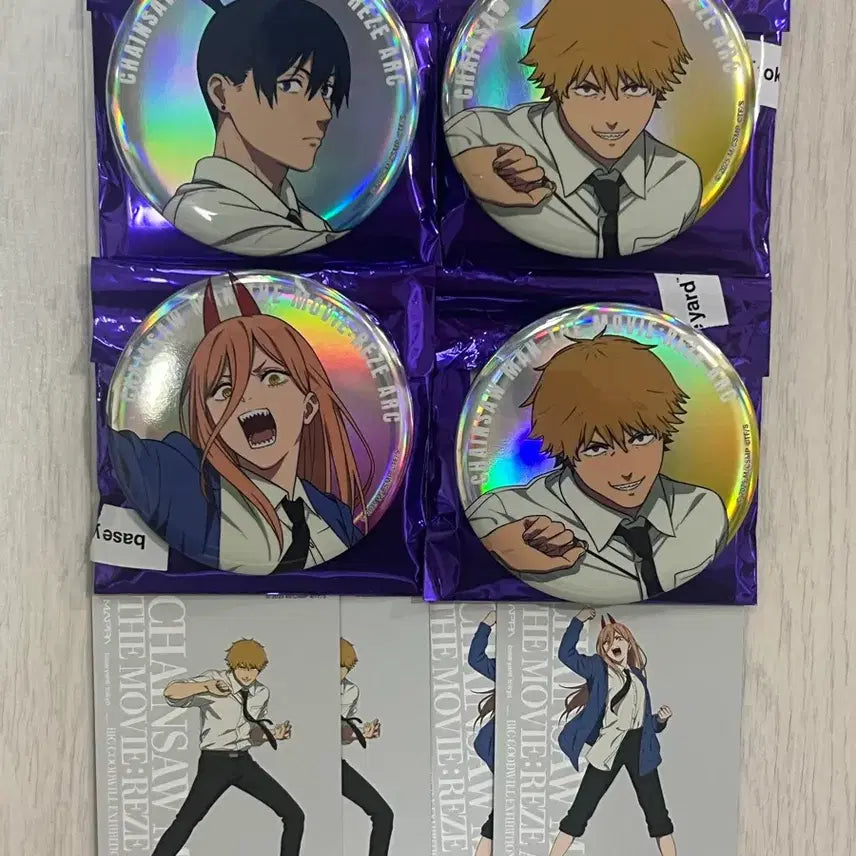 [BUNJANG] Chainsaw Man Reze Baseyard Limited Big Badge Set / 체인소맨 레제편 베이스야드 한정 빅뱃지 세트