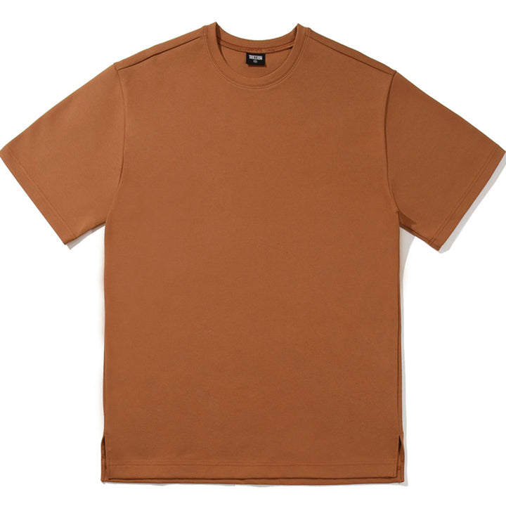 [BUNJANG] Trillion Essential Layered Sleeve T-Shirt Brown M / 새) 트릴리온 에센셜 레이어드 슬리브 반팔 티셔츠 브라운 M