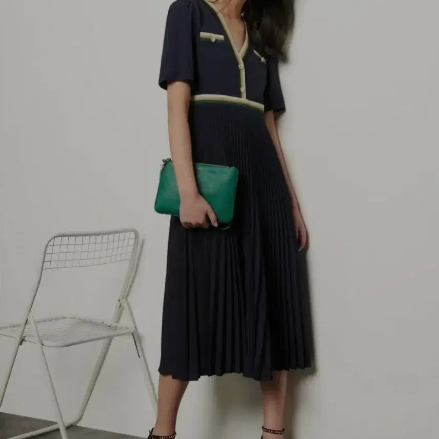 [BUNJANG] Sandro Pleated Dress / 산드로 플리츠 원피스
