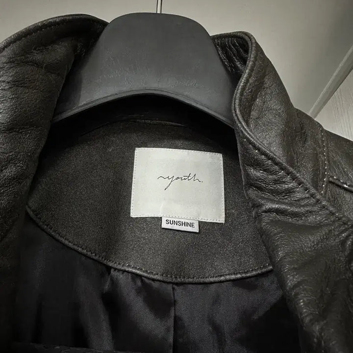 [BUNJANG] Youth Lab High Neck Leather Half Coat / 유스랩 youth lab 하이넥 하프코트