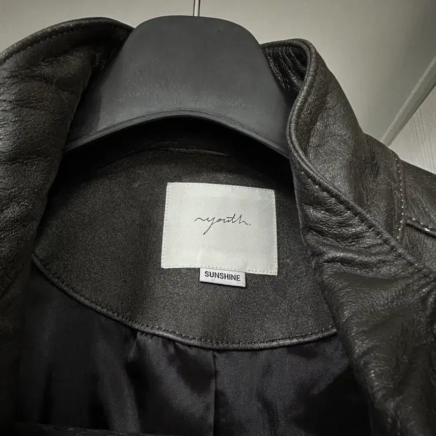 [BUNJANG] Youth Lab High Neck Leather Half Coat / 유스랩 youth lab 하이넥 하프코트