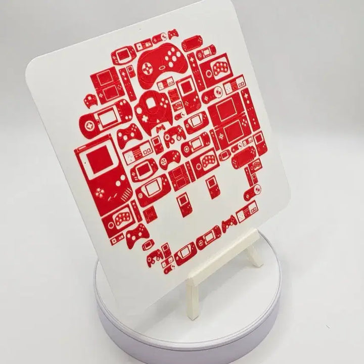 [BUNJANG] 2.5D Memory Art Mario Mushroom Retro Game Console Ornament / [3D 메모리 아트]  마리오 버섯 레트로 게임기 장식품