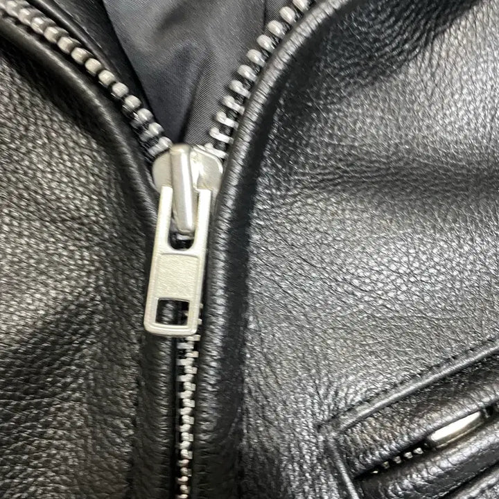 [BUNJANG] Aging CCC Cowhide Leather Jacket (M) / 에이징씨씨씨 소가죽 자켓 m