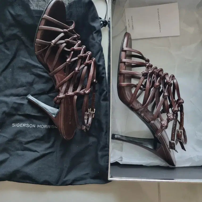 [BUNJANG] Sigerson Morrison Brown Strap Heels / 시거슨 모리슨 브라운 스트랩 힐 정품
