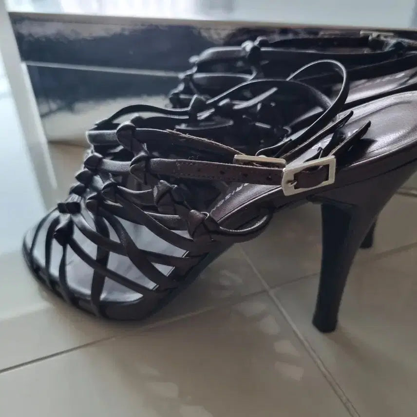 [BUNJANG] Sigerson Morrison Brown Strap Heels / 시거슨 모리슨 브라운 스트랩 힐 정품