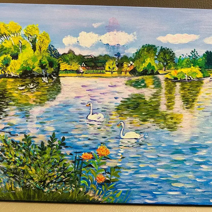 [BUNJANG] Acrylic Painting on Canvas: Duck on a Lake / 호수위에오리(아크릴화캔버스)