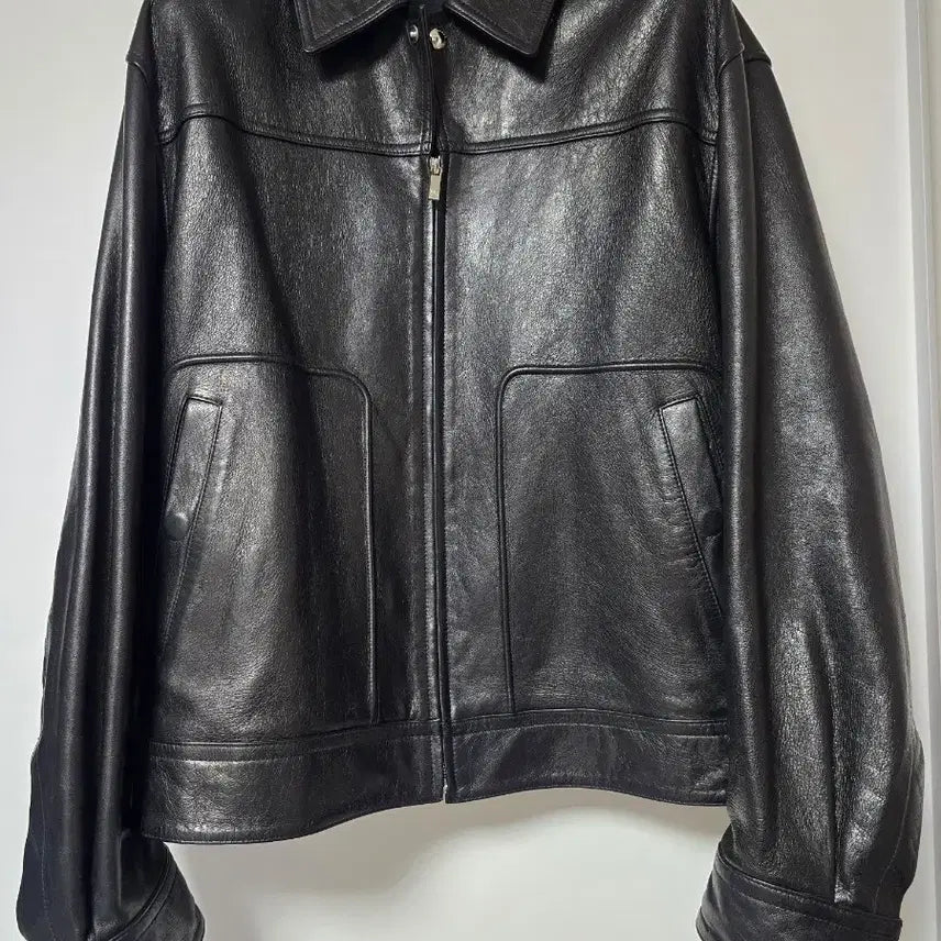 [BUNJANG] JILLSTUART NEW YORK Black Lambskin Trucker Jacket L / 질스튜어트뉴욕 블랙 양가죽 트러커 L 사이즈