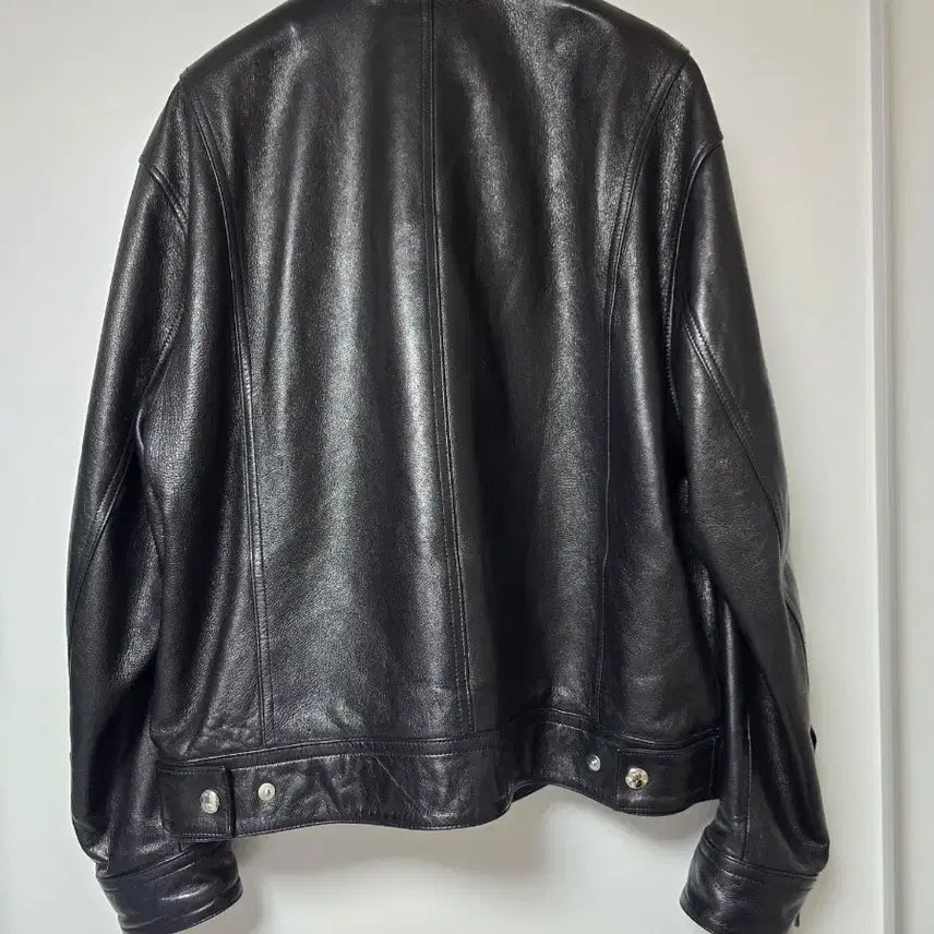 [BUNJANG] JILLSTUART NEW YORK Black Lambskin Trucker Jacket L / 질스튜어트뉴욕 블랙 양가죽 트러커 L 사이즈