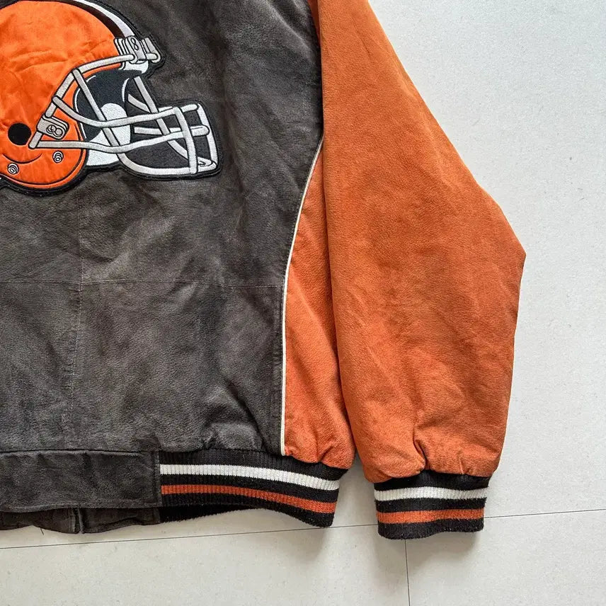[SOLD OUT] NFL 브라운스 G-III 리얼레더 바시티 자켓 XL