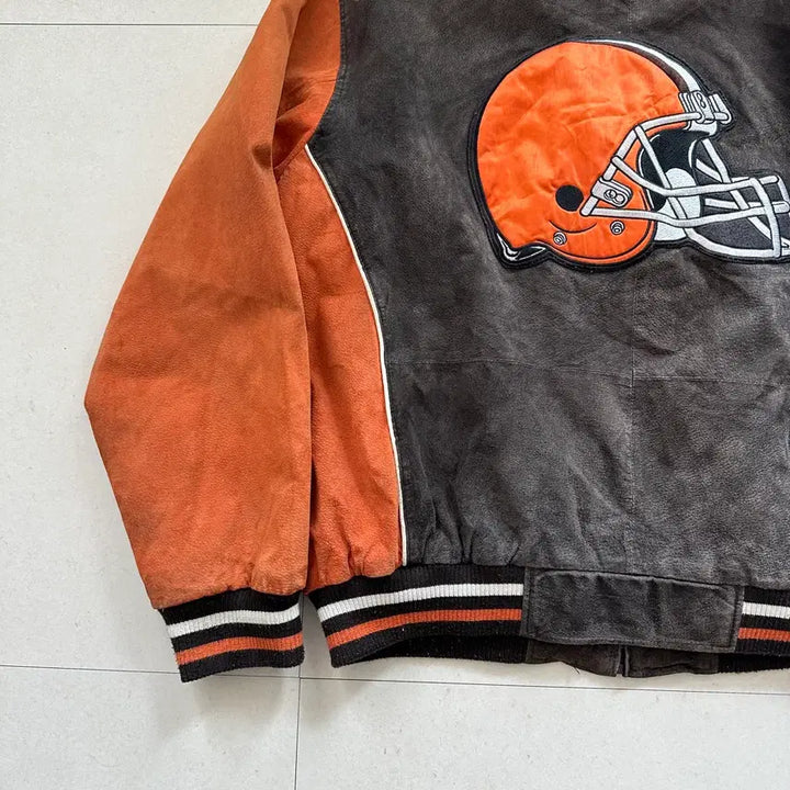 [SOLD OUT] NFL 브라운스 G-III 리얼레더 바시티 자켓 XL