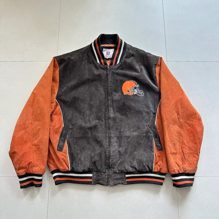 [SOLD OUT] NFL 브라운스 G-III 리얼레더 바시티 자켓 XL