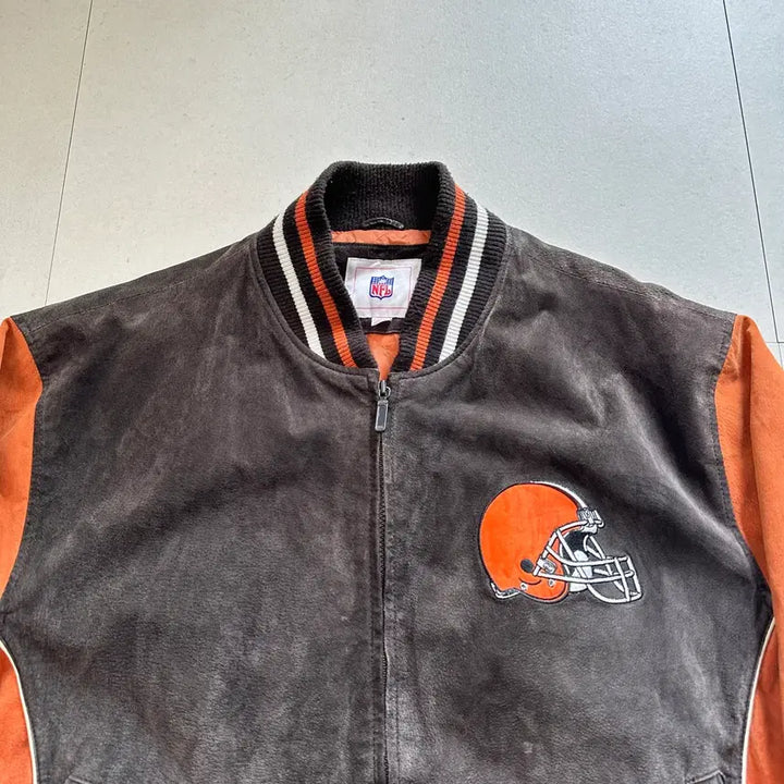 [SOLD OUT] NFL 브라운스 G-III 리얼레더 바시티 자켓 XL