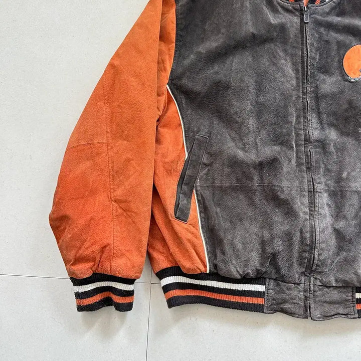 [SOLD OUT] NFL 브라운스 G-III 리얼레더 바시티 자켓 XL