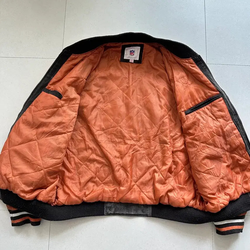 [SOLD OUT] NFL 브라운스 G-III 리얼레더 바시티 자켓 XL