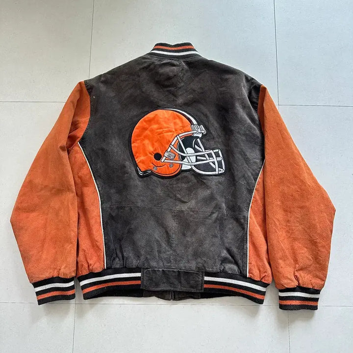 [SOLD OUT] NFL 브라운스 G-III 리얼레더 바시티 자켓 XL