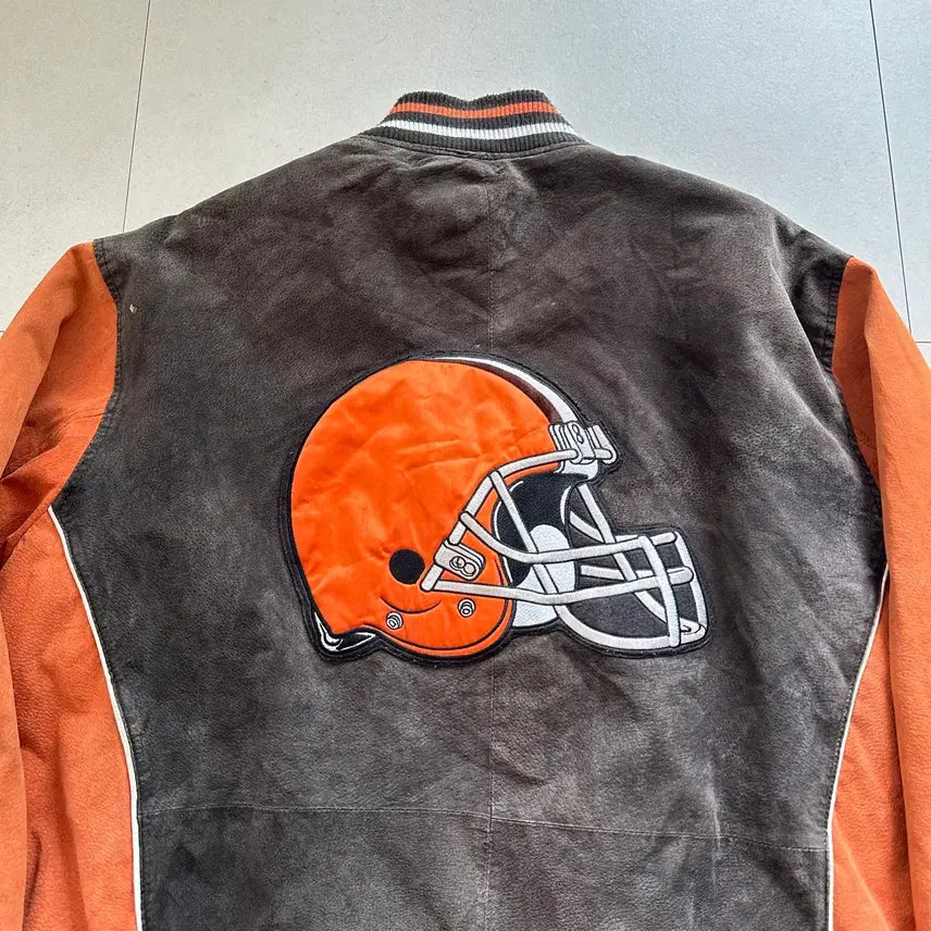 [SOLD OUT] NFL 브라운스 G-III 리얼레더 바시티 자켓 XL