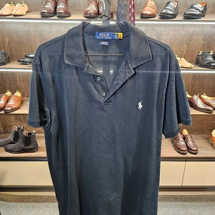 [BUNJANG] Polo Ralph Lauren Mesh Polo Shirt Black (Custom Fit) - Size L / 폴로PK(신형) 메쉬카라티 블랙L(커스텀핏)