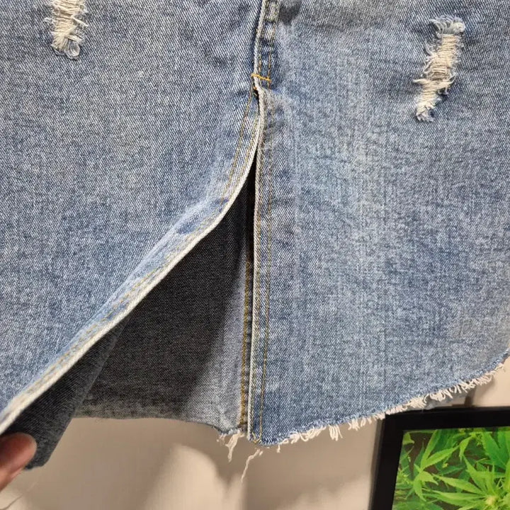 [BUNJANG] Denim Midi Skirt / (세일)(새상품)데미지 데님 스커트 청치마 연청