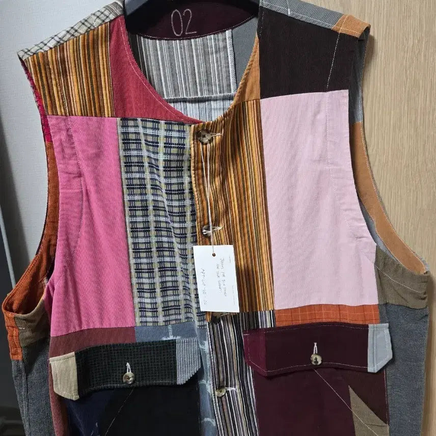 [BUNJANG] Sillazu Multicolor Patchwork Vest / 실라주 멀티컬러 베스트