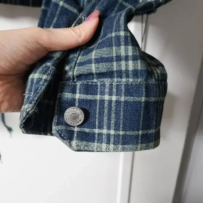 [SOLD OUT] 체크 크롭 후드 자켓 새상품