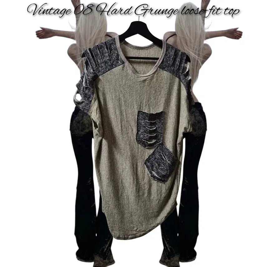 [BUNJANG] Vintage Grunge Loose-Fit Top / Vintage 08 Hard Grunge loose-fit top