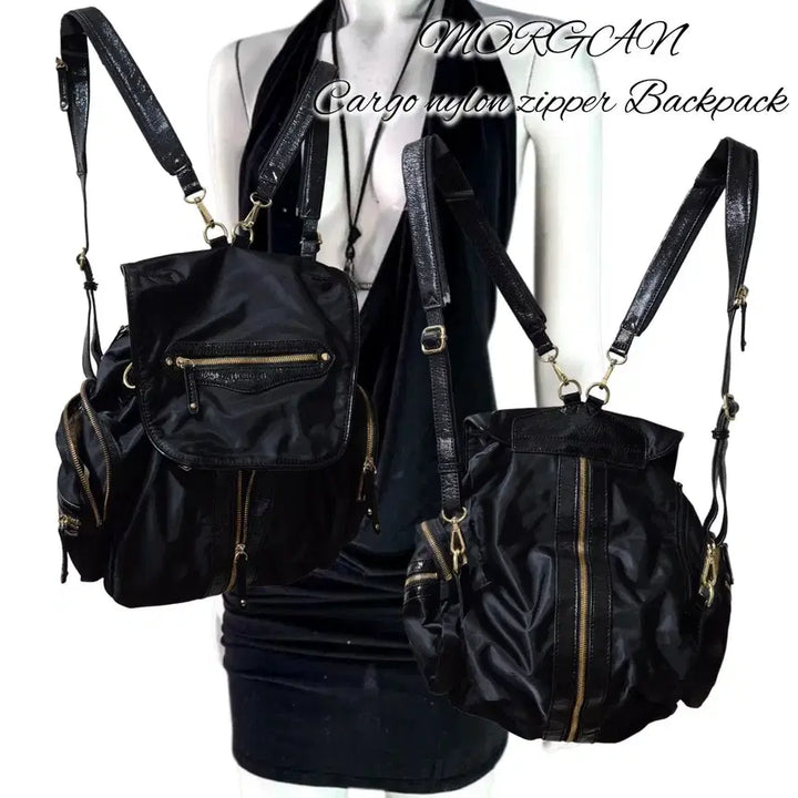 [BUNJANG] MORGAN Nylon Cargo Zipper Backpack / MORGAN