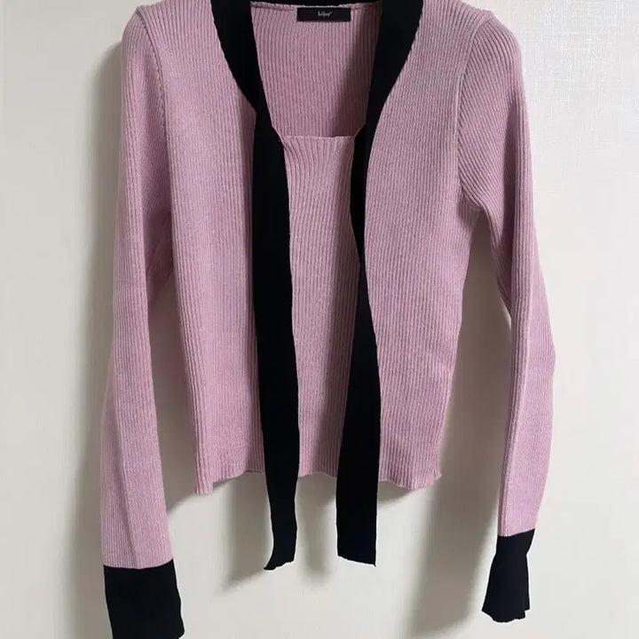 [BUNJANG] Roem Ribbontie Slim Fit Knit Top / [로엠] 리본타이 골지 슬림핏 니트(핑크)(F)