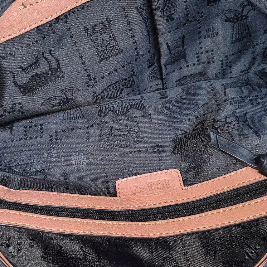 [BUNJANG] Anna Sui Coral Peach Leather Y2K Shoulder Bag / Anna Sui