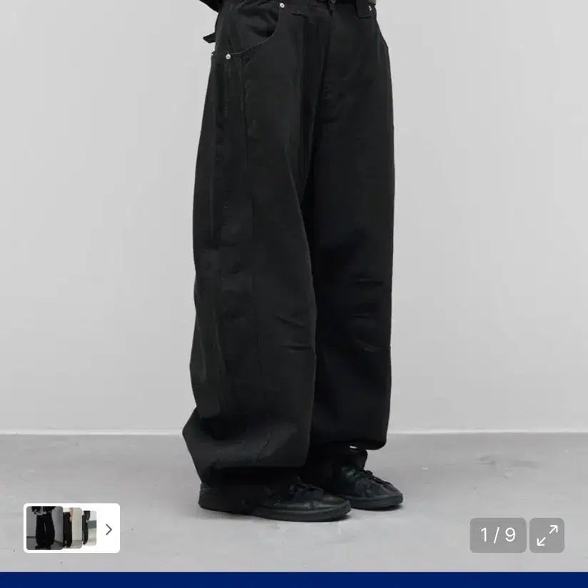[BUNJANG] 9999 Archive Wide Black Pants / 9999아카이브 와이드 블랙 팬츠