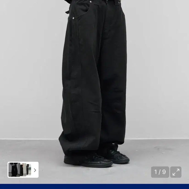 [BUNJANG] 9999 Archive Wide Black Pants / 9999아카이브 와이드 블랙 팬츠