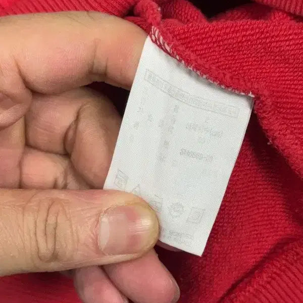 [BUNJANG] Lacoste Big Logo Red Hoodie / 라코스테 빅로고 레드 후드티 90