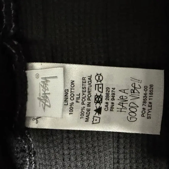 [BUNJANG] Stussy Vertical Quilted Hoodie Zip-up Black L / 스투시 버티컬 퀄티드 후드집업 블랙 L